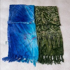 Bundle 2 pieces Blue and Green Textured Swim Coverups